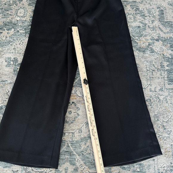 St. John Evening Pants Women 14 Black Wide Leg Elegant Career Minimalist Luxury - Picture 6 of 6